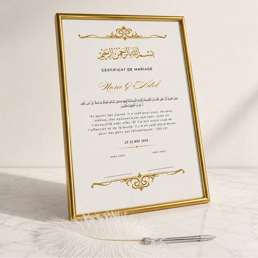 Certificat de mariage